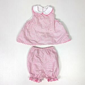 Glorimont Outfit Baby Girls Sz 6m Pink Ditsy Floral Boutique Preppy
